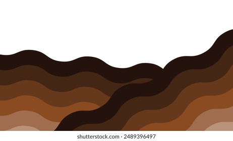Brown wave paper cut abstract background vector image for backdrop or presentation