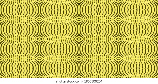Olas marrones en un fondo amarillo. Úselo para ilustraciones y texturas.