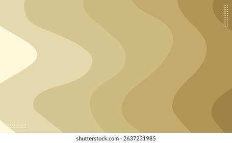 Brown waves in soft, muted tones banner background. Vector Illustration.