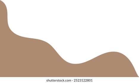 Brown wavy corner suitable for background, layout, banner. Fluid corner illustration