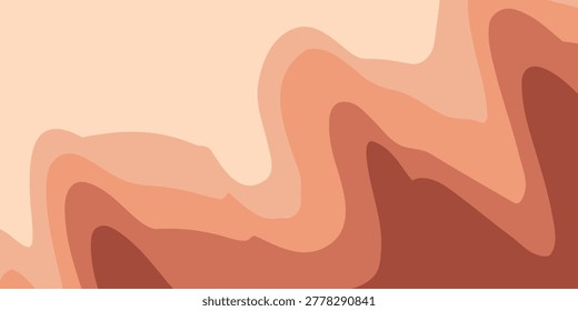 Brown wavy shapes background for business poster design, coporate banner, presentation, flyer, brochure, cover.