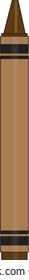 Brown wax crayon vector isolated, coloring, drawing