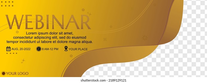 brown webinar banner cover. modern and luxurious gradation design. vector illustration