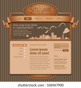 Brown Website Template 960 Grid.