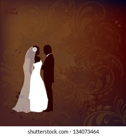 Brown Wedding Card