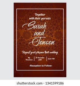 Brown Wedding Invitation