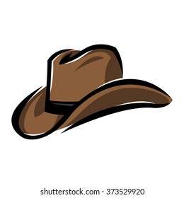 Brown Western Cowboy Hat Vector Icon