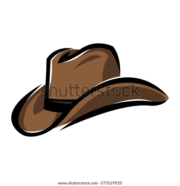 Brown Western Cowboy Hat Vector Icon Stock Vector (Royalty Free) 373529920