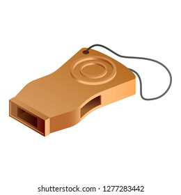 Brown whistle icon. Isometric of brown whistle vector icon for web design isolated on white background
