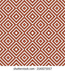 Braune und weiße abstrakte Linie geometrische diagonale quadratische Muster Hintergrund. Vektorgrafik.