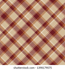 Brown, White  and  Beige  Tartan Plaid Scottish Seamless Pattern. Texture from tartan, plaid, tablecloths, shirts, clothes, dresses, bedding, blankets and other textile.
