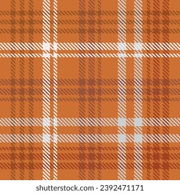 Brown White Checkered Tartan Plaid Seamless Pattern Fabric Texture

