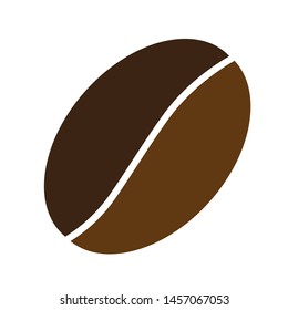 Brown and white coffee bean icon 