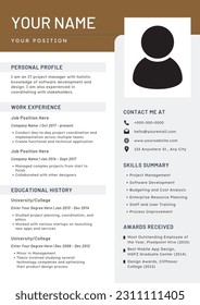 Brown White Color Minimalist CV Resume.