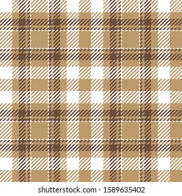 Brown and White colors tartan plaid Scottish seamless pattern.Texture from tartan, plaid, tablecloths, clothes, shirts, dresses, paper, bedding, blankets and other textile products.