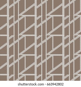 brown and white diagonal box abstract knitting pattern background vector illustration image