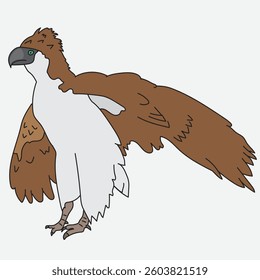 Brown and White Eagle with Wings Outstretched