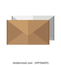 brown and white envelope illustration vector, message stack illustration, high quality flat design illustration