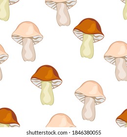Brown and white forest seamless pattern, cartoon hand drawing, colorful background. For the design of children's prints, fabric, bright cute wallpapers. Vector illustration