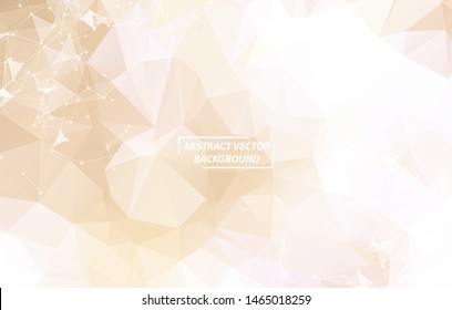 Brown White Geometric Polygonal background molecule and communication. Connected lines with dots. Minimalism background. Concept of the science, chemistry, biology, medicine, technology.