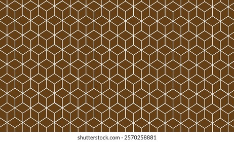 Brown and white honeycomb seamless pattern as a background