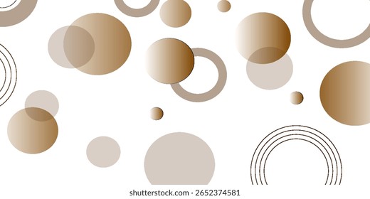 brown and white ircle banner background.