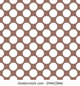 brown & white large polka dots pattern, seamless texture background