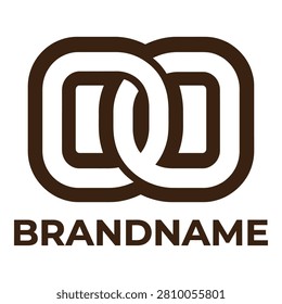 Brown and white logo with brandname text on white background icon