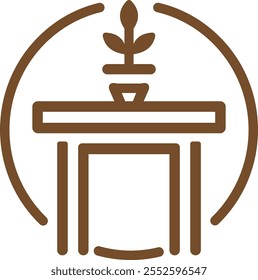 a brown and white logo for a restaurant