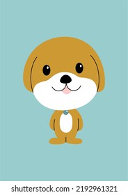 arte de clip vectorial de perro de mascota marrón y blanco