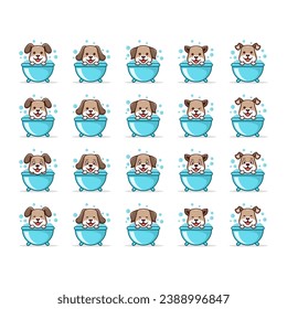 Brown White Petwash Logo Icon Vector Design Template
