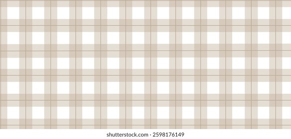 Brown and white plaid fabric texture background