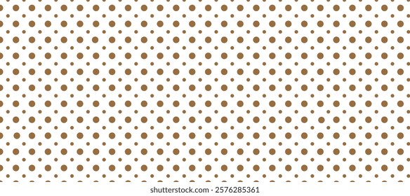 Brown and white polka dots pattern background