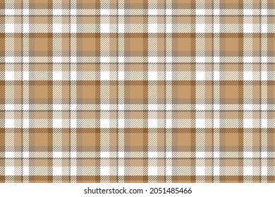 Brown and white Scottish Woven Tartan Plaid Seamless Pattern.