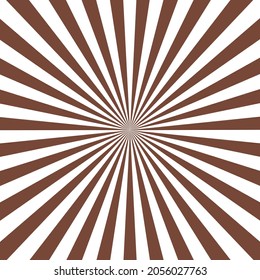 Brown and white Sunburst Pattern Background. Rays. Sunburst background. Vector illustration. Brown and white radial background.