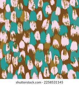 Brown, white, and turquoise colored blob decoration pattern vector background isolated on square template for social media template cover, paper and scarf textile print, poster, brochure, and backdrop