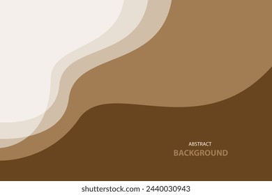 Brown and white wave layer overlaps modern background. vector illustration