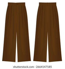 Brown wide pants. vector illustration	
