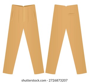 Pantalón ancho marrón. Ilustración vectorial	
