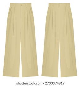 Pantalón ancho marrón. Ilustración vectorial