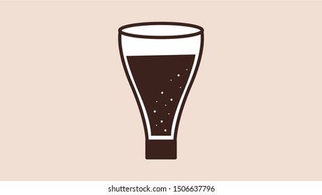 A brown wine glass vector with light background