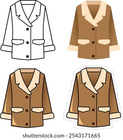 Brown Winter Coat Collection Illustration