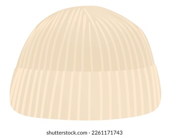 Brown winter hat. vector illustration