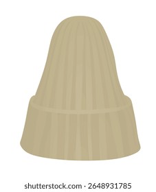 Brown winter hat. vector illustration	