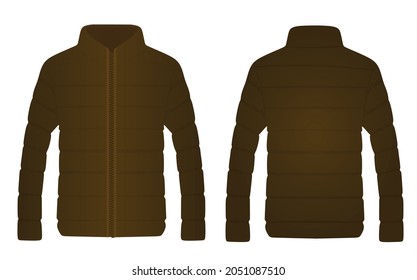 Brown winter jacket. vector illustration