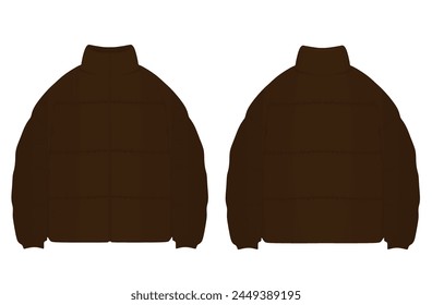 Brown  winter jacket. vector illustration