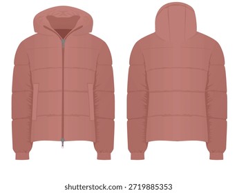 Chaqueta de invierno marrón. Ilustración vectorial