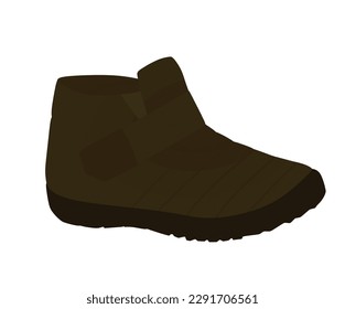 Brown  winter short boot. vector 