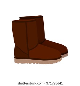 Brown winter short boots vector