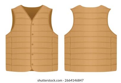 Brown winter vest. vector illustration	
